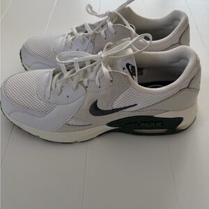 Nike White and Dark Green Sneakers